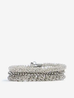 Westside Accessories Silver Beaded Bracelet Set - Pack of 3