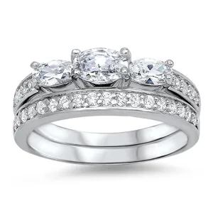 White CZ Elegant Unique Cute Ring New .925 Sterling Silver Band Sizes 5-9