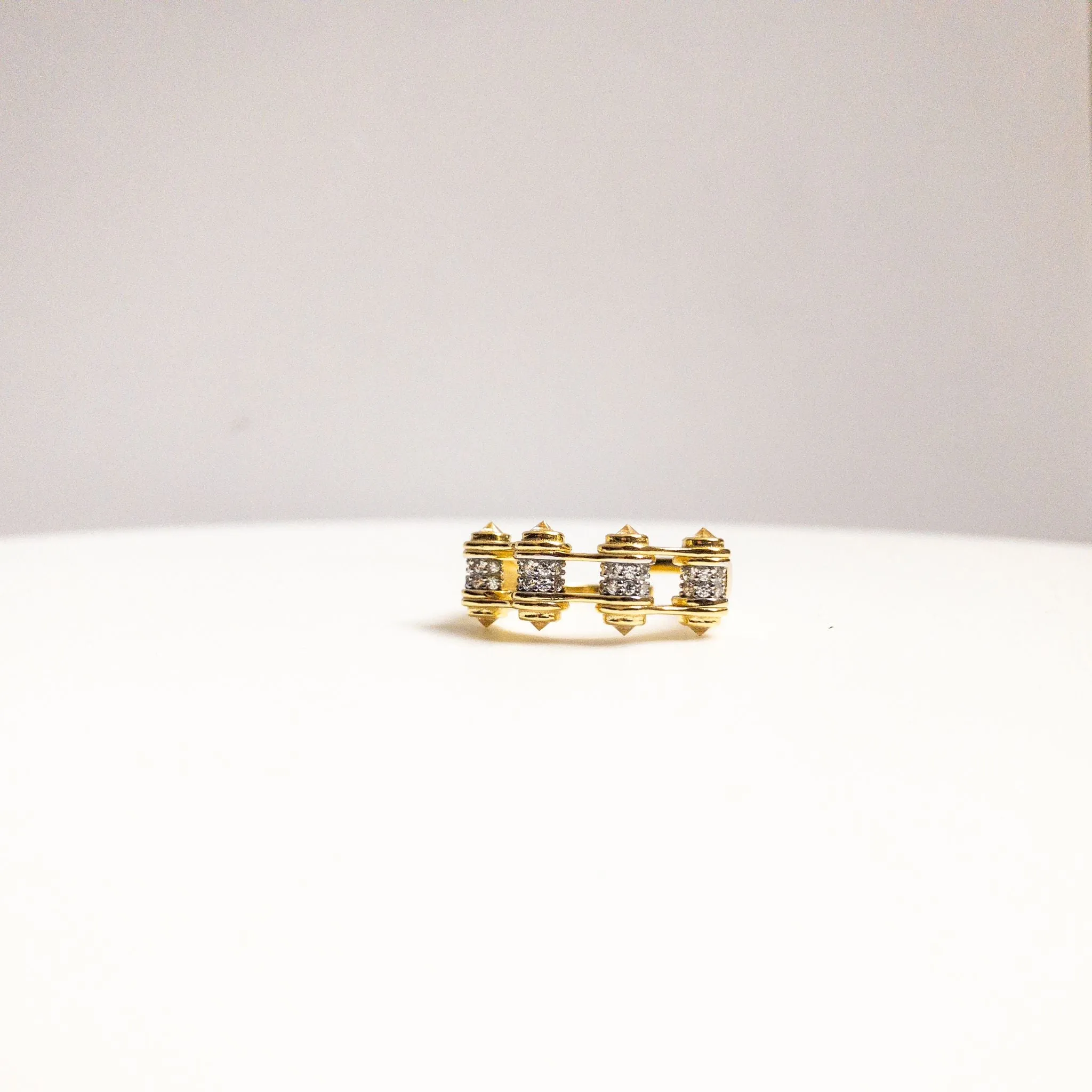 White CZ Stone Gold  Ring