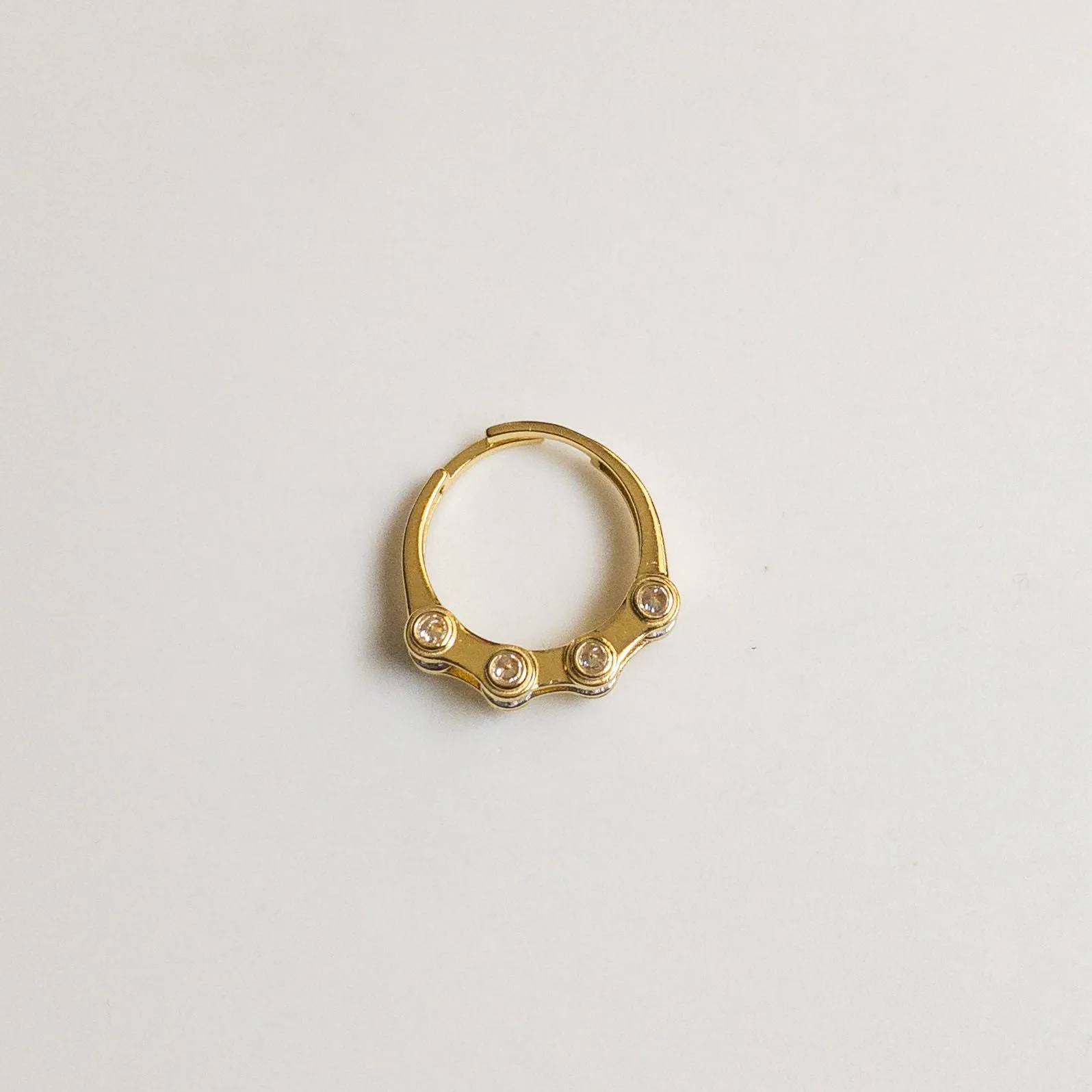 White CZ Stone Gold  Ring