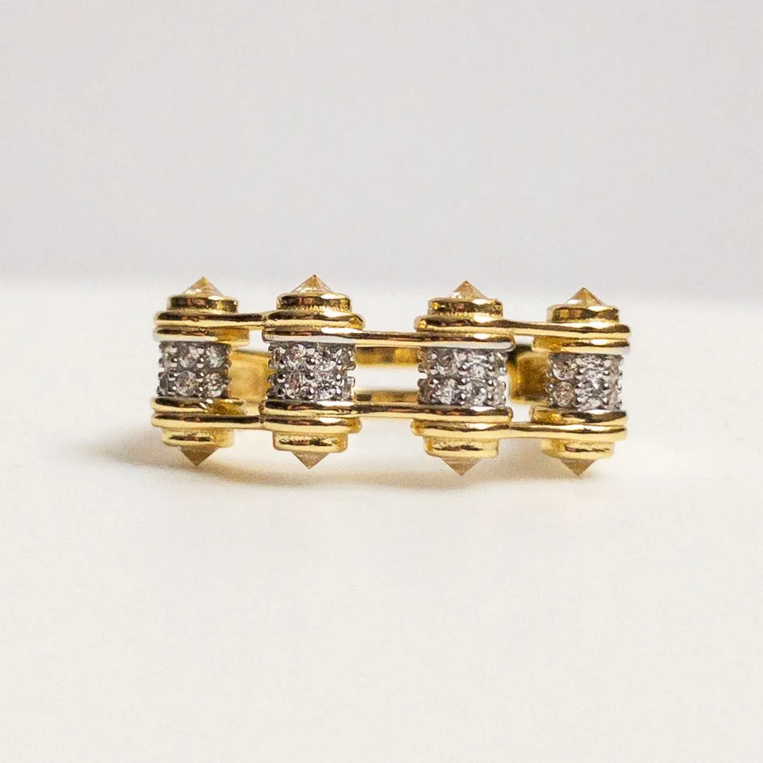White CZ Stone Gold  Ring