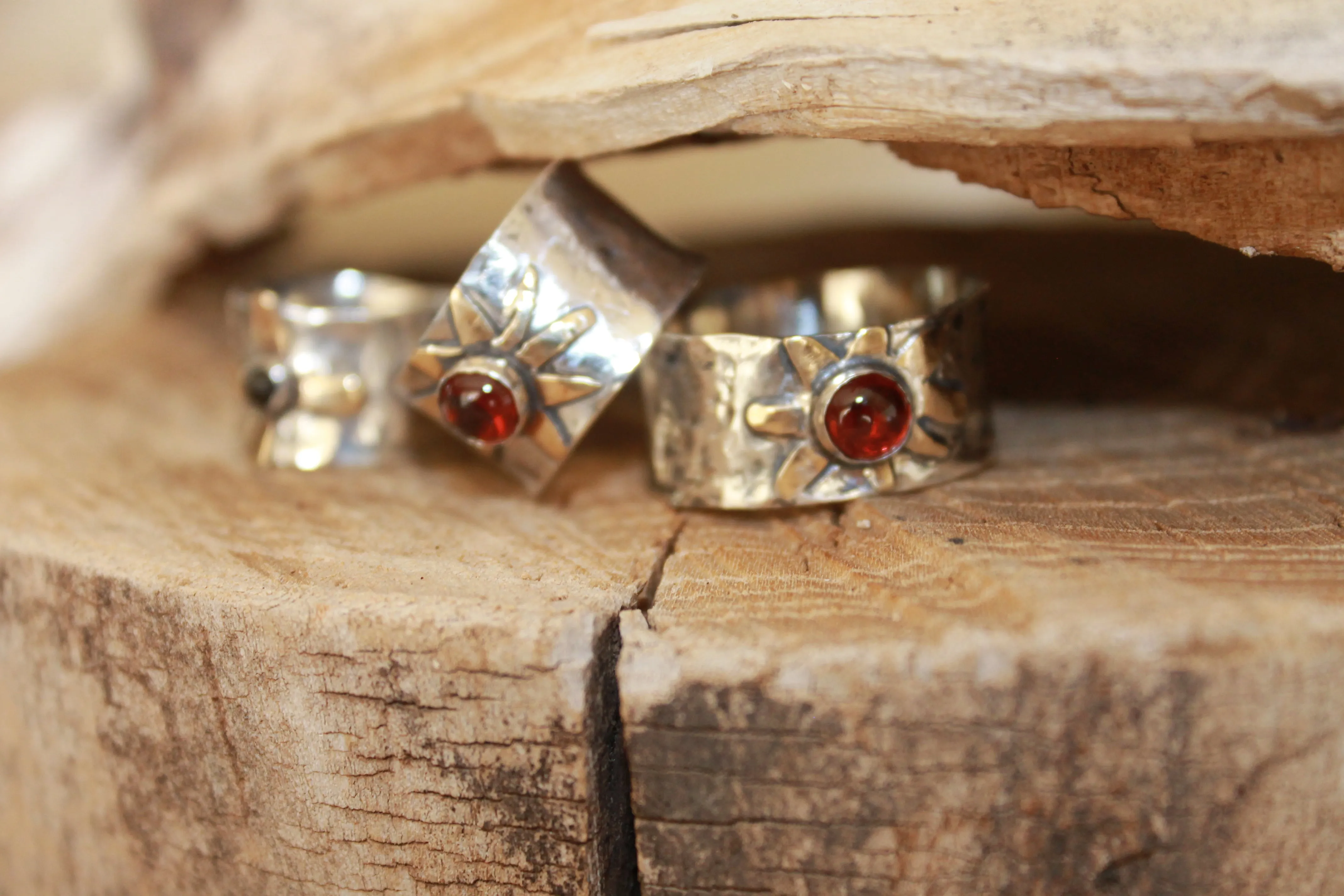Wildflower Rings - Sterling Silver/Brass/Gem of choice