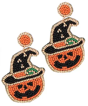 Witch Hat Pumpkin Earrings
