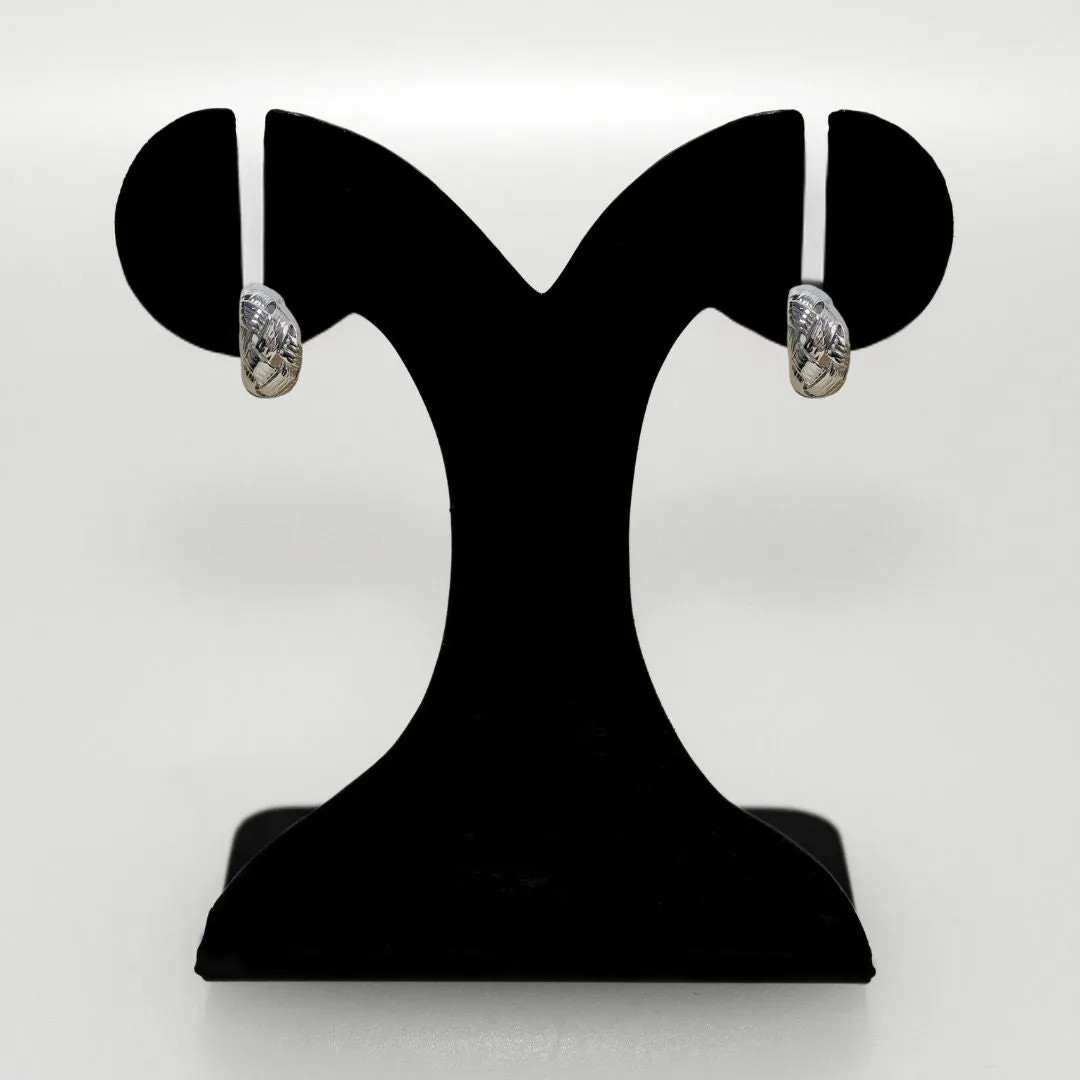 Woven In Silver Chic Metal Hoops