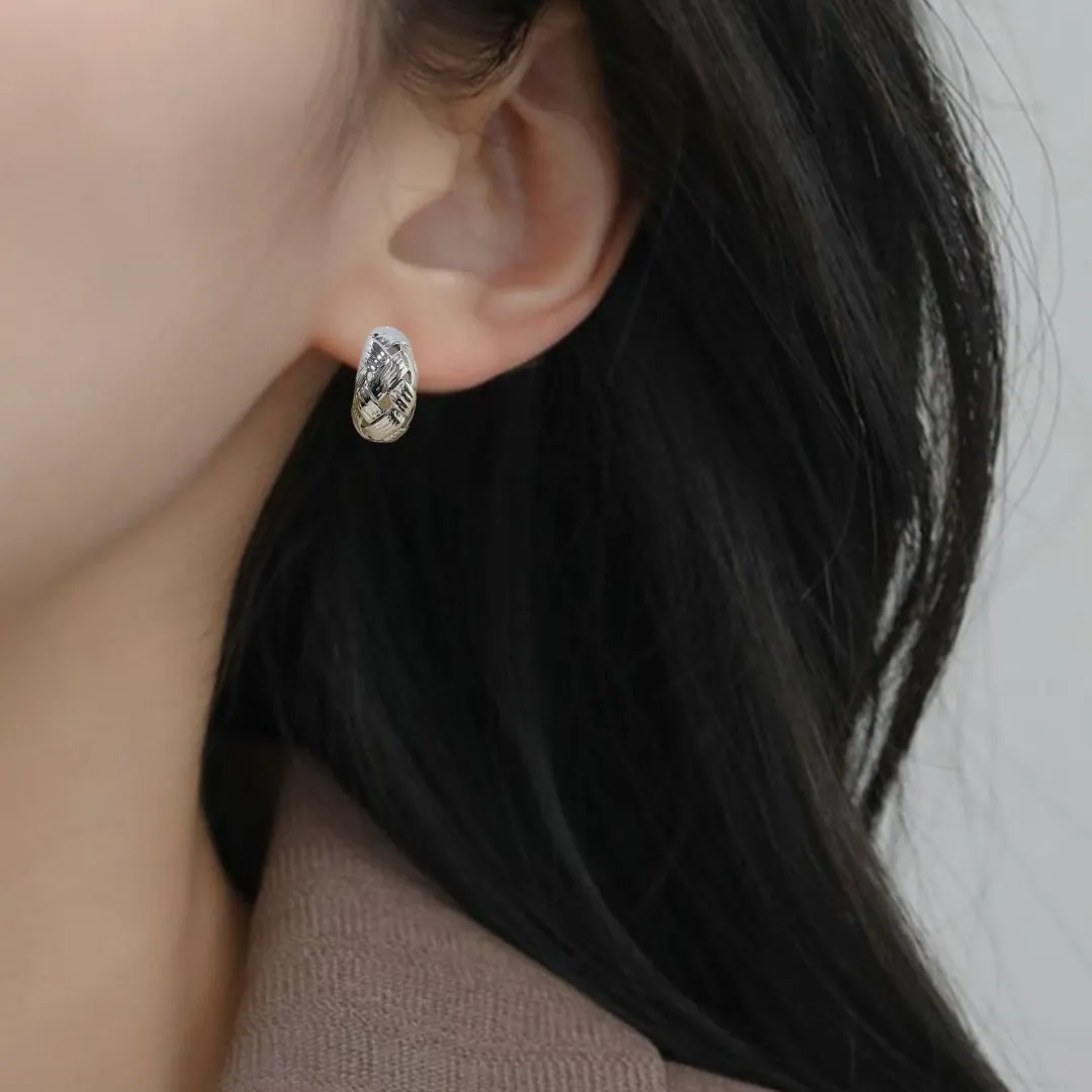 Woven In Silver Chic Metal Hoops