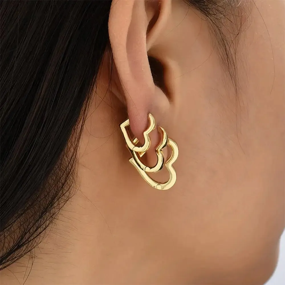 Y2K Minimalist Heart-Shaped Earrings for a Chic Look