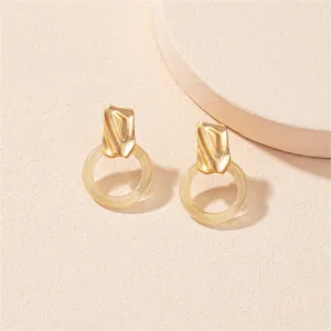 Yellow Resin & 18K Gold-Plated Catch Drop Earrings