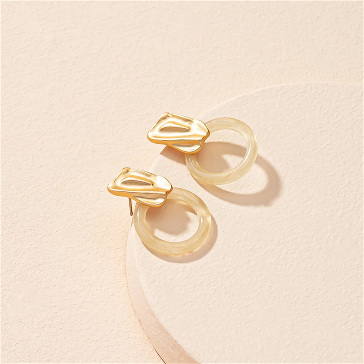 Yellow Resin & 18K Gold-Plated Catch Drop Earrings