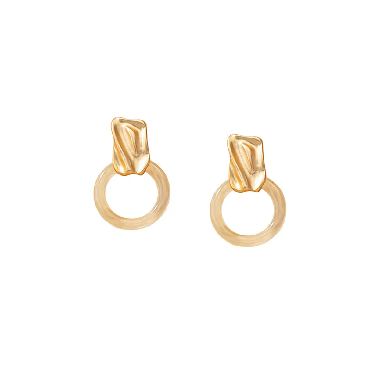 Yellow Resin & 18K Gold-Plated Catch Drop Earrings