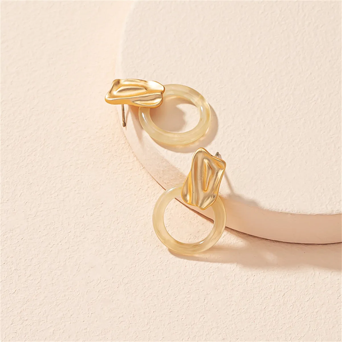 Yellow Resin & 18K Gold-Plated Catch Drop Earrings