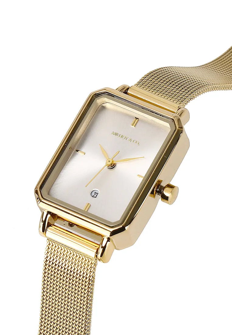 Zara Gold Mesh Analogue Watch (Gold)