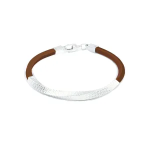 Zarkan Forever Knot Brown Silver Bracelet
