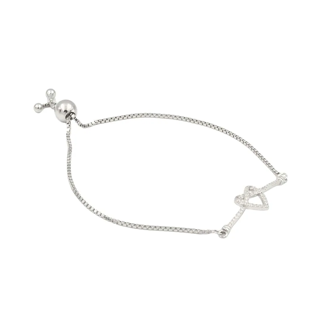 Zarkan Infinity Heart Silver Bracelet