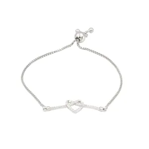 Zarkan Infinity Heart Silver Bracelet