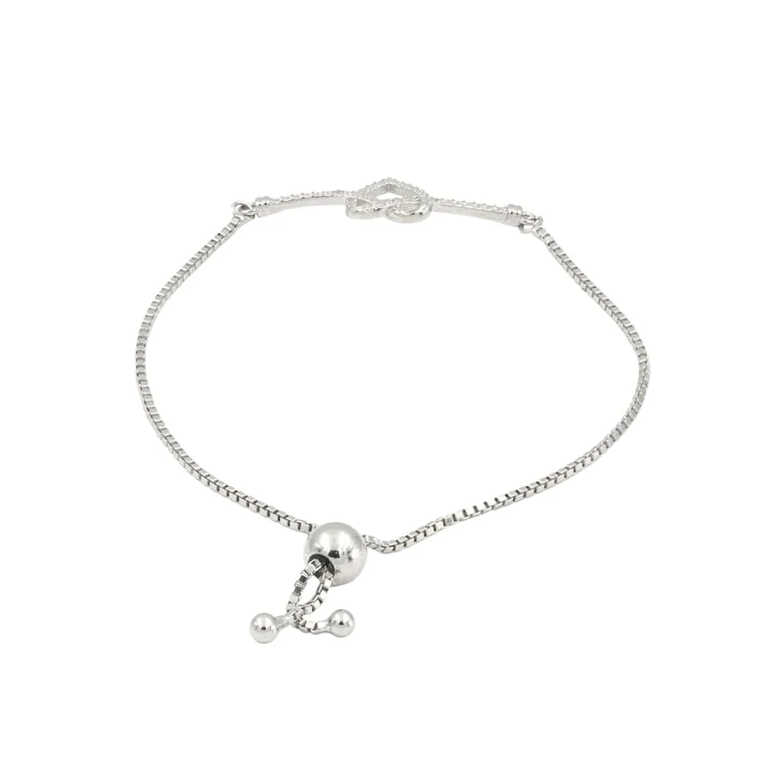 Zarkan Infinity Heart Silver Bracelet