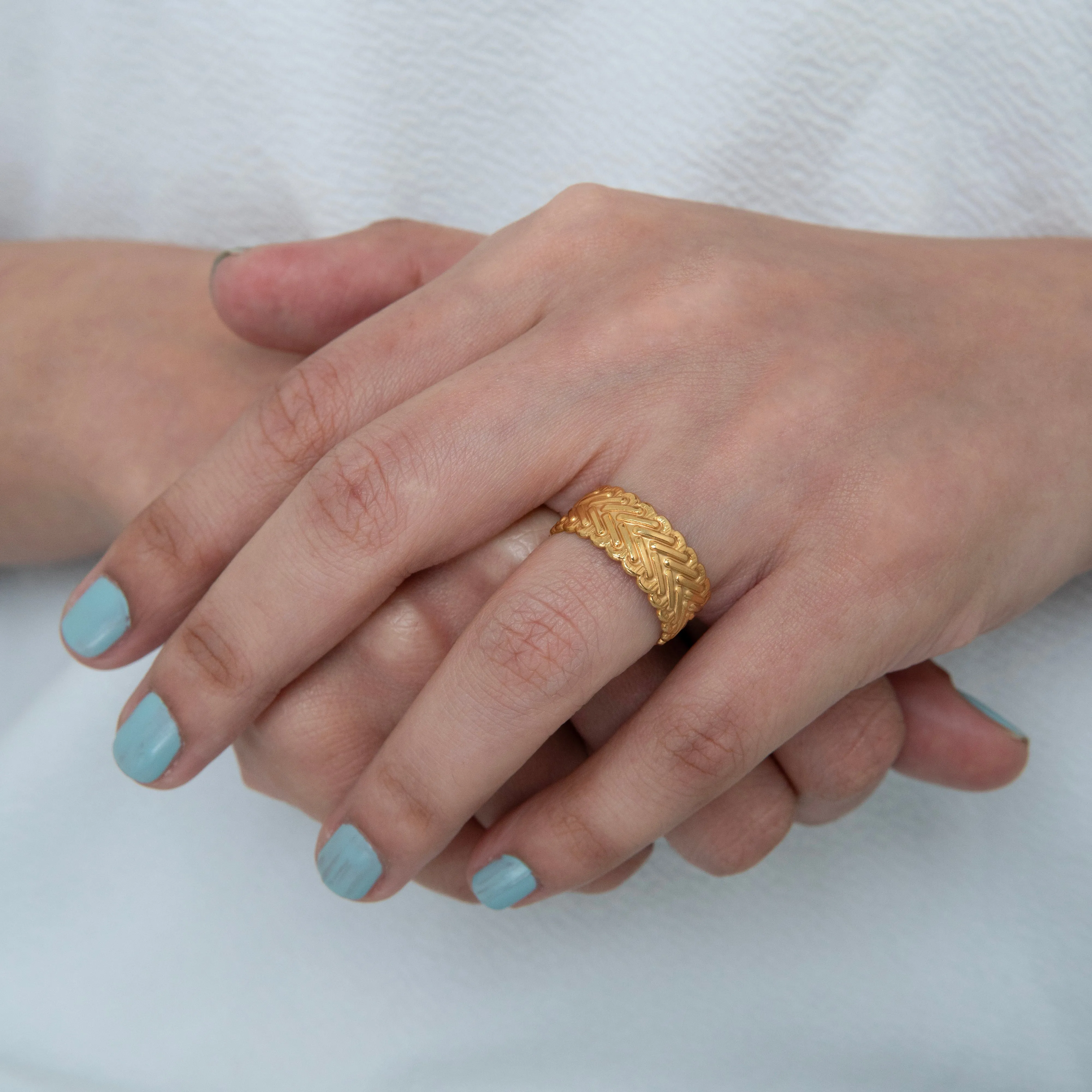 Zip Bling Adjustable Ring Gold Plated