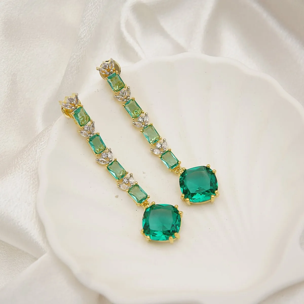 Zirconia Diamonds Long Earrings