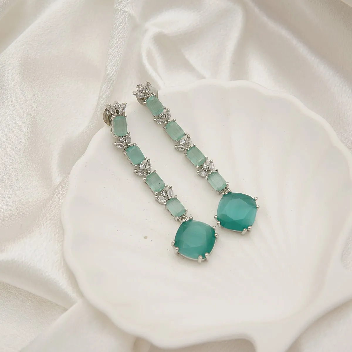 Zirconia Diamonds Long Earrings