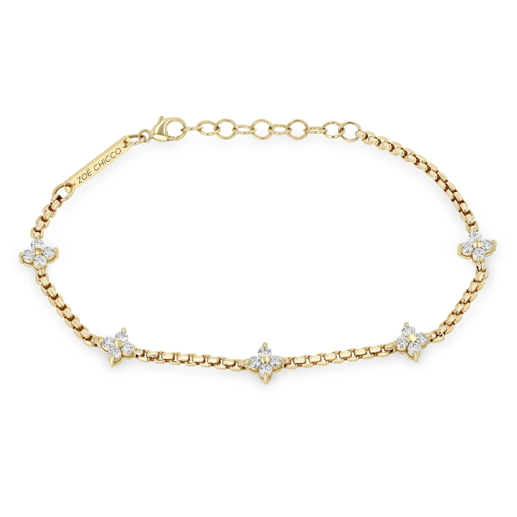 Zoë Chicco 14k Yellow Gold Diamond Station Bracelet