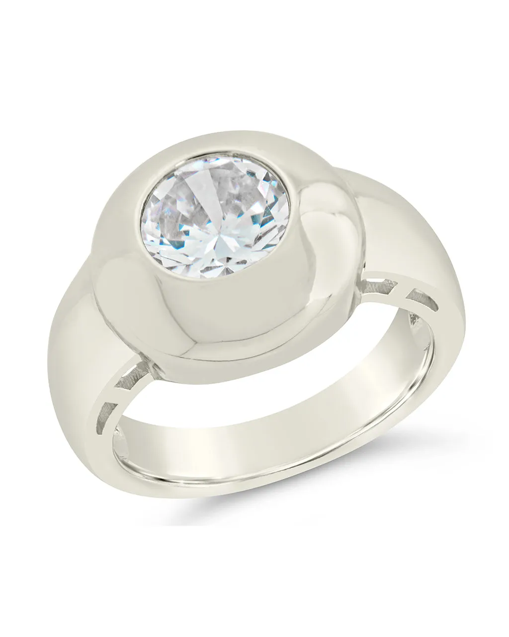 Zora CZ Dome Signet Ring