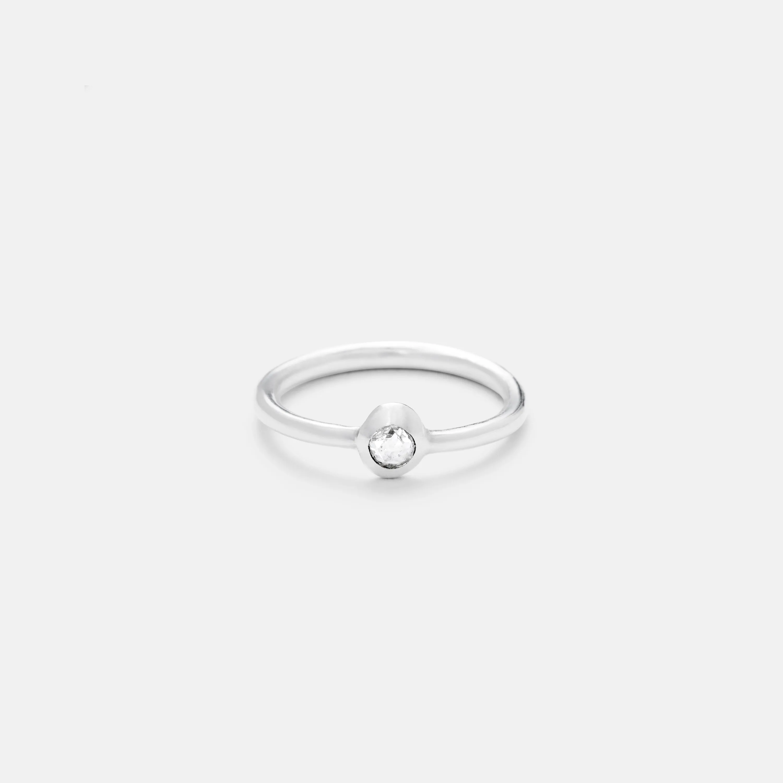 Zora with Rose Cut Diamond, Sterling Silver