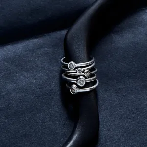 Zora with Rose Cut Diamond, Sterling Silver